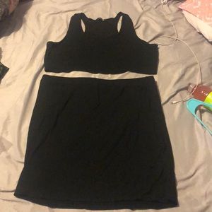Crop top and mini skirt set